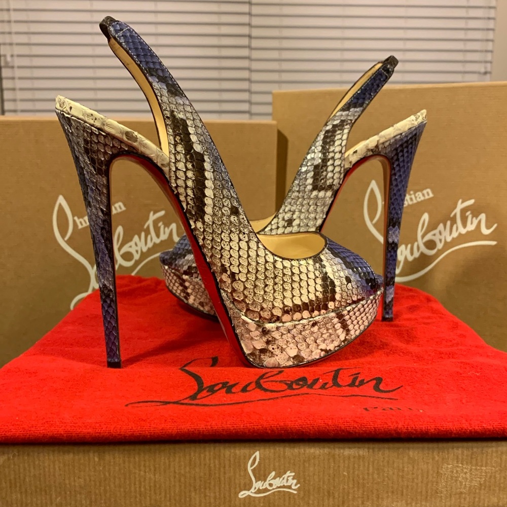 🐍 Christian Louboutin Lady Peep Sling Python 38.5